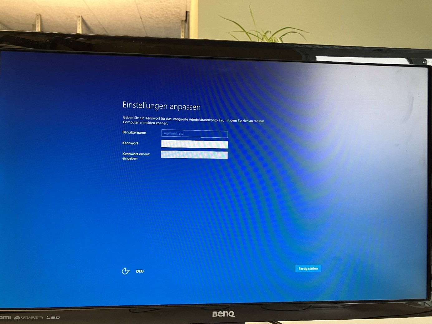 Benutzername und Kennwort für den Windows-Server einrichten